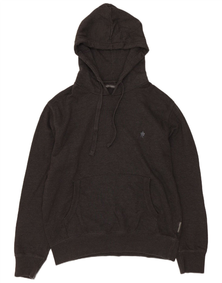 French Connection Herren-Kapuzenpullover, groß, graue Baumwolle