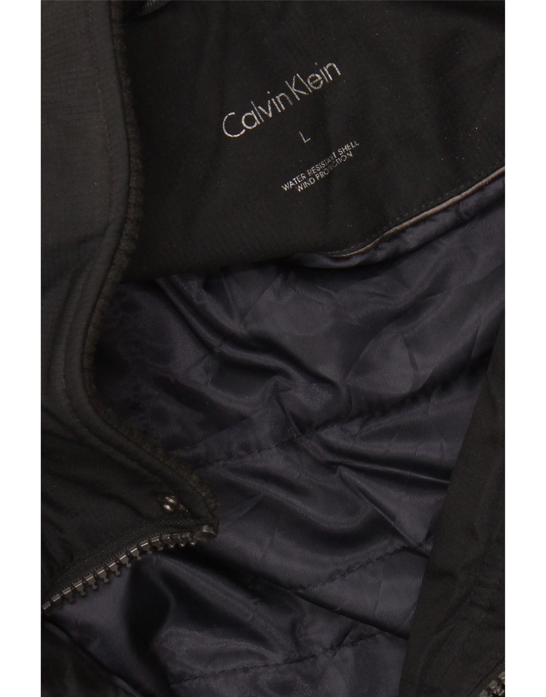 CALVIN KLEIN Mens Bomber Jacket UK 40 Large Black Polyester