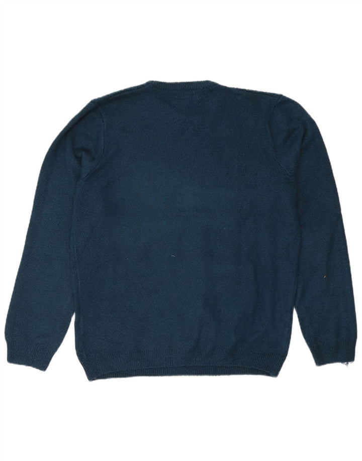 Marks & Spencer Mens Crew Neck Jumper Sweater Large Turquoise Acrylic