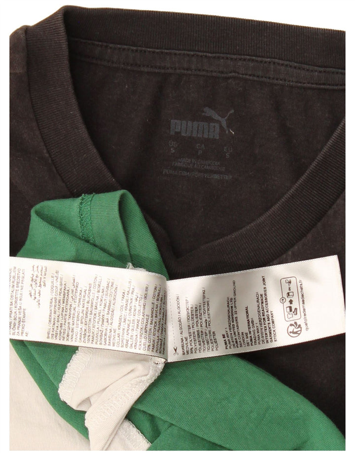 Puma Mens T-Shirt Top Small Multicoloured Colourblock Cotton