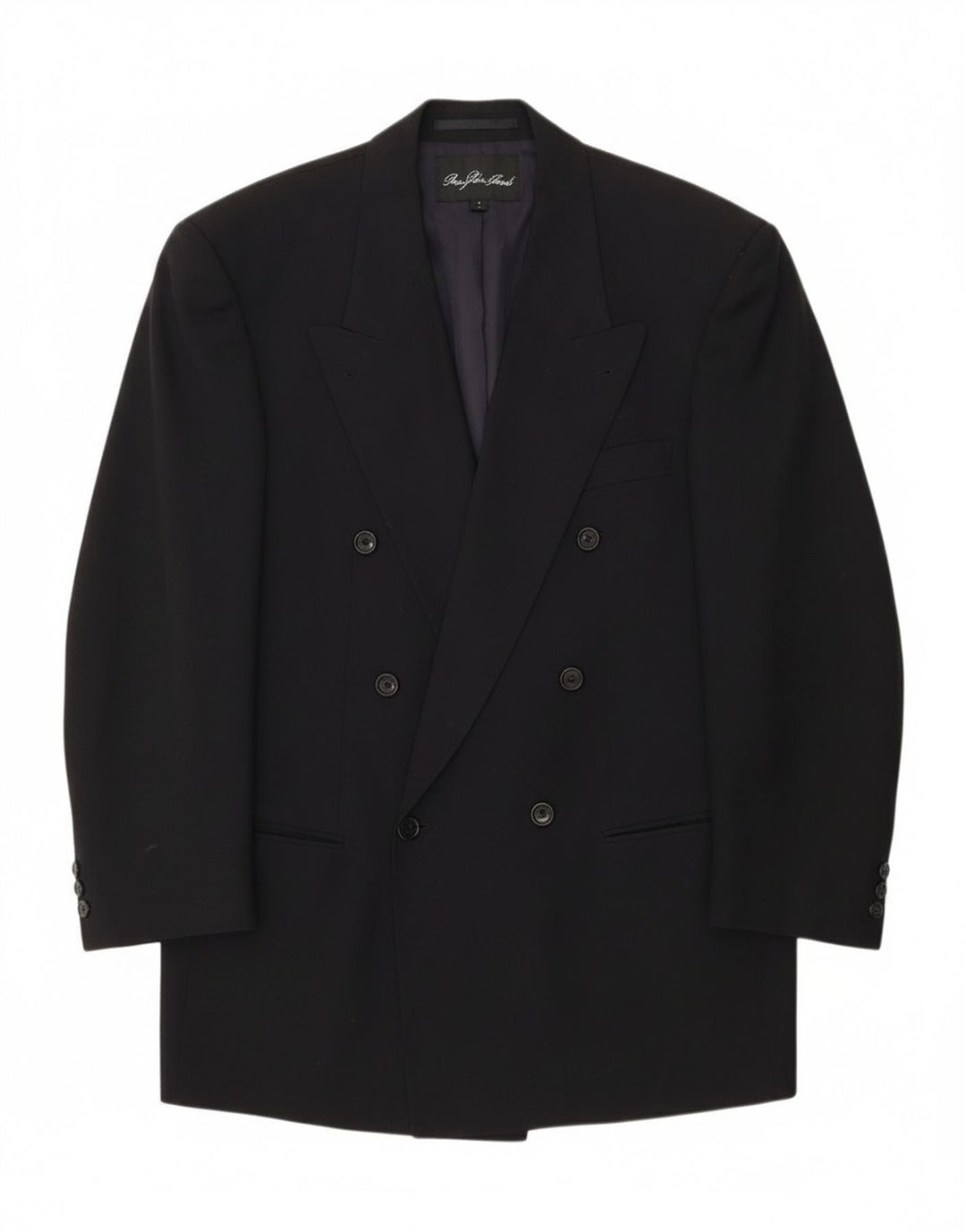 Hugo Boss Mens Double Breasted Blazer Jacket UK 40 Large Black Wool