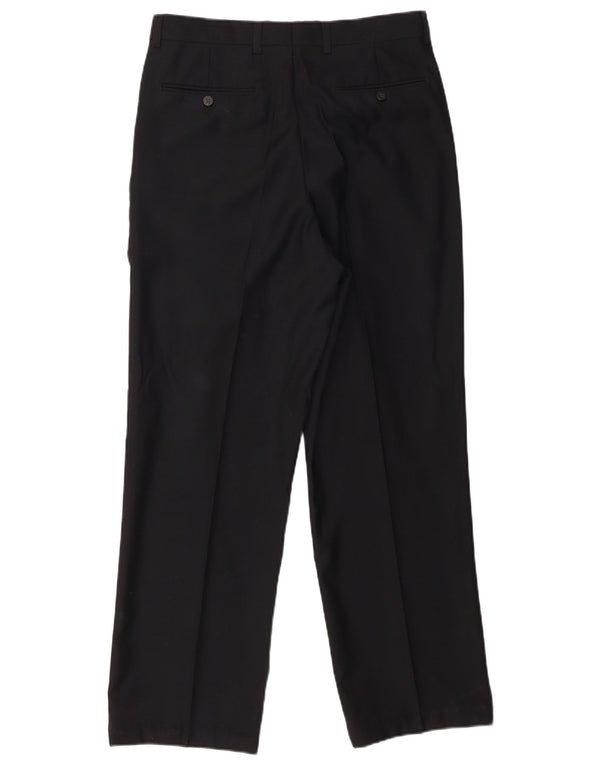 Calça masculina Ermenegildo Zegna com pegged terno W32 L28 lã preta