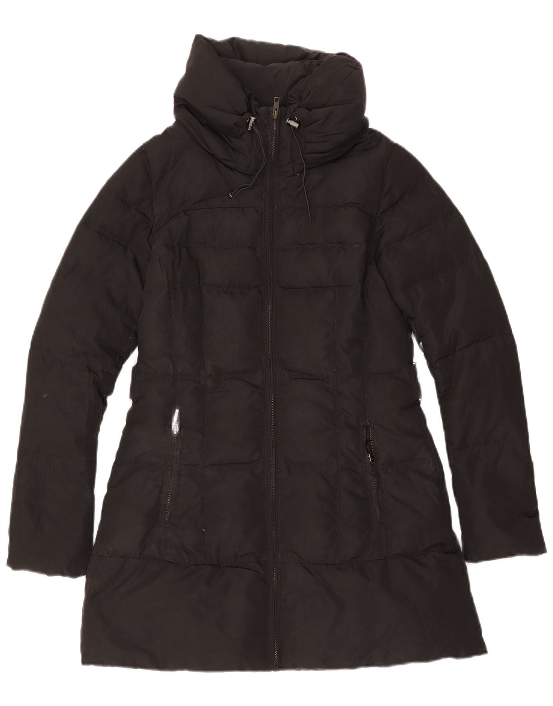 Zara Womens Padded Coat UK 10 Small Black Polyester