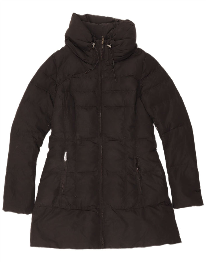 Zara Womens Padded Coat UK 10 Small Black Polyester