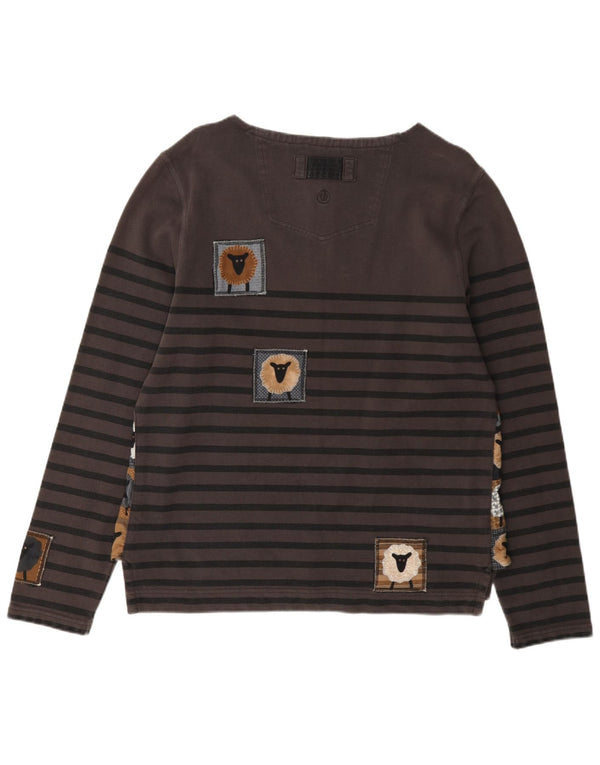 Fat Face Mens Sweatshirt Jumper Small Grey Striped