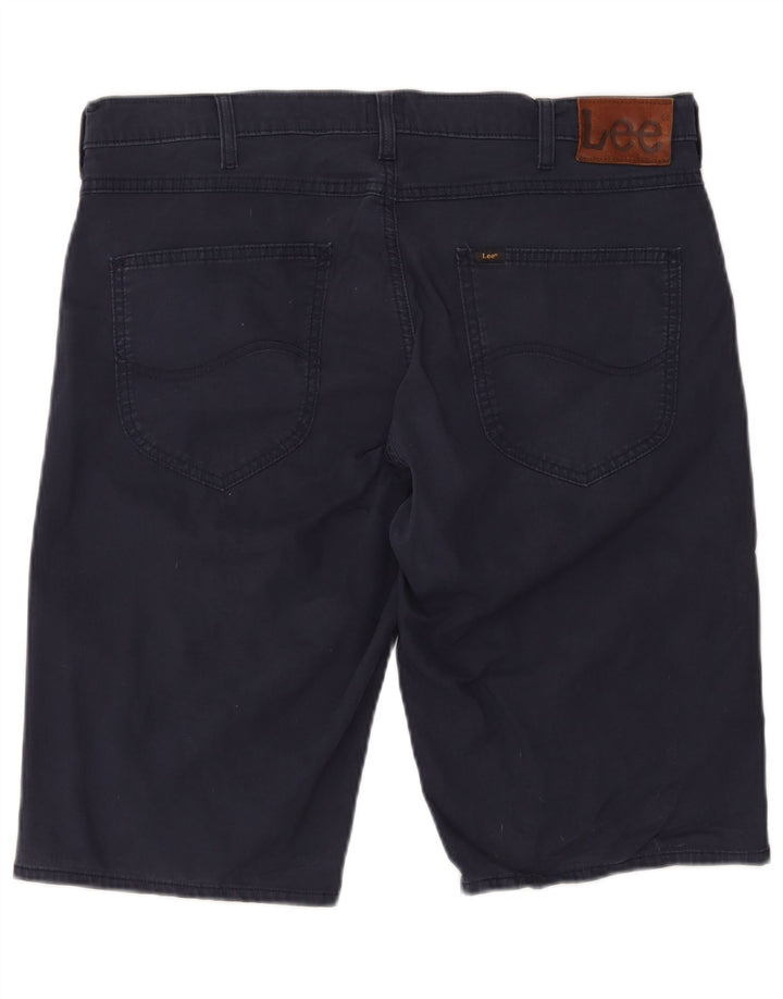 Pantaloncini di jeans da uomo Lee W36 grandi in cotone blu navy