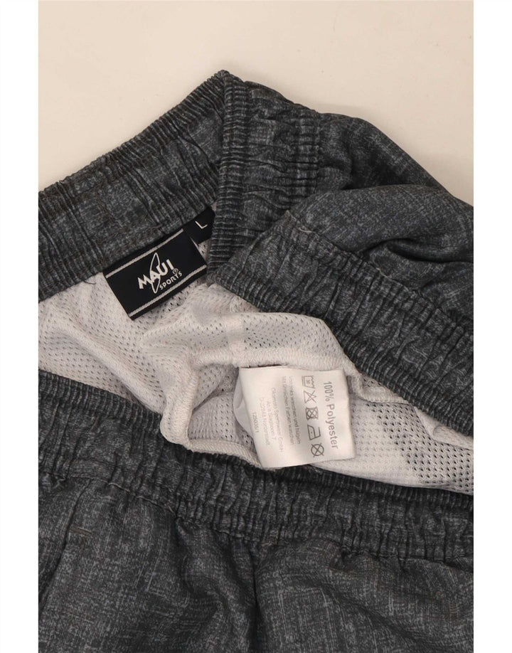 Vintage Mens Sport Shorts Large Grey Polyester