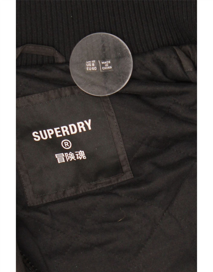 Superdry Damen-Windbreakerjacke mit Kapuze, UK 12, mittelschwarz