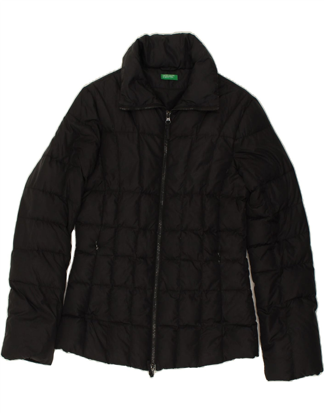 BENETTON Womens Padded Jacket UK 12 Medium Black | Vintage Benetton | Thrift | Second-Hand Benetton | Used Clothing | Messina Hembry 