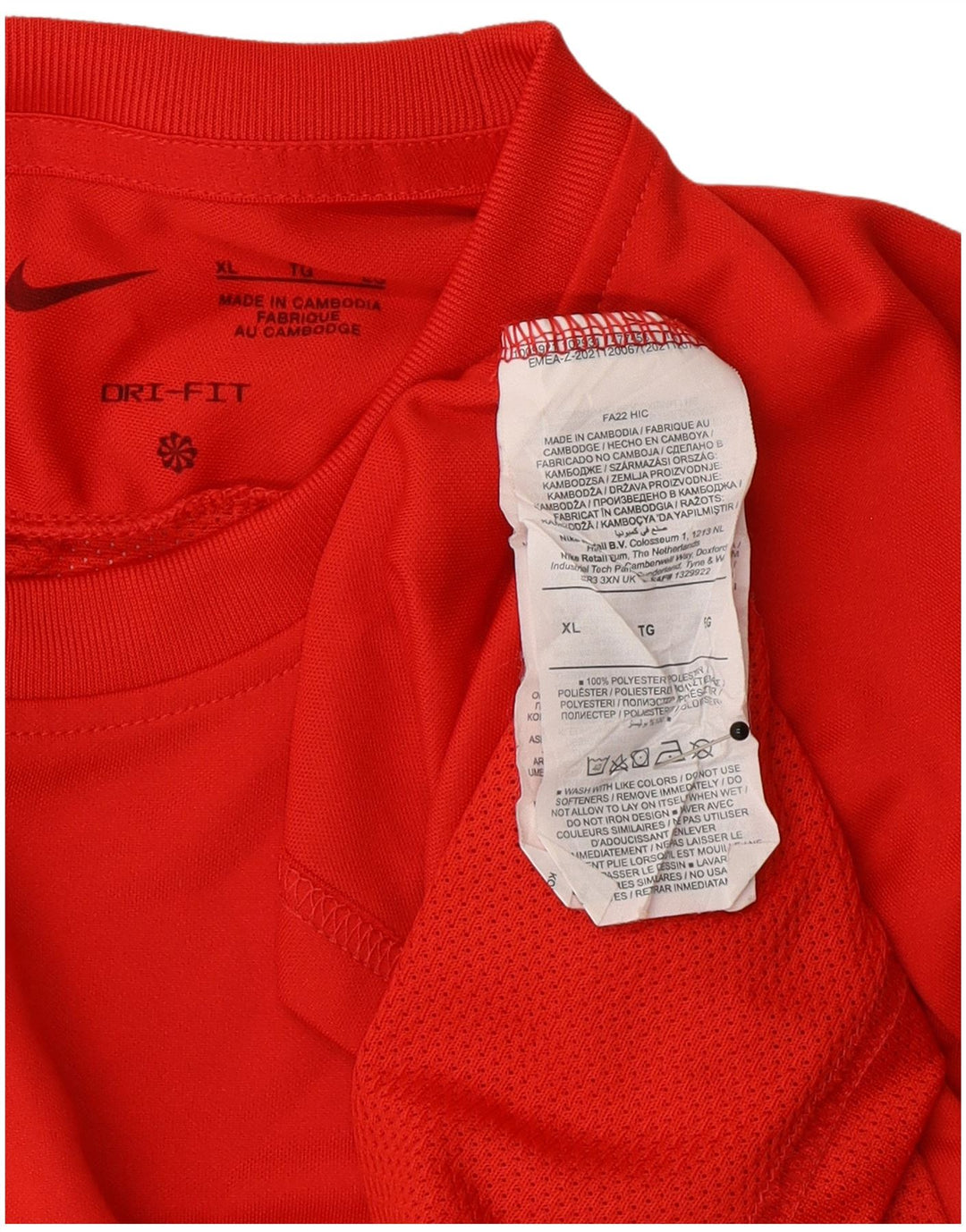 Nike Mens Dri Fit T-Shirt Top XL Red Polyester