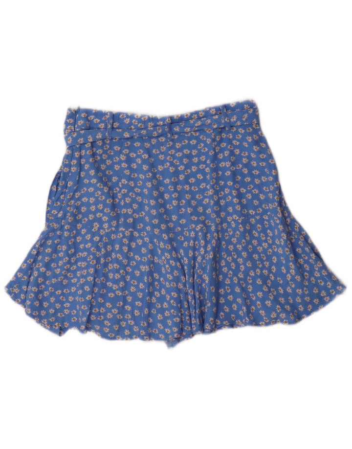 Zara Damenrock UK 12 Mittelblau geblümt