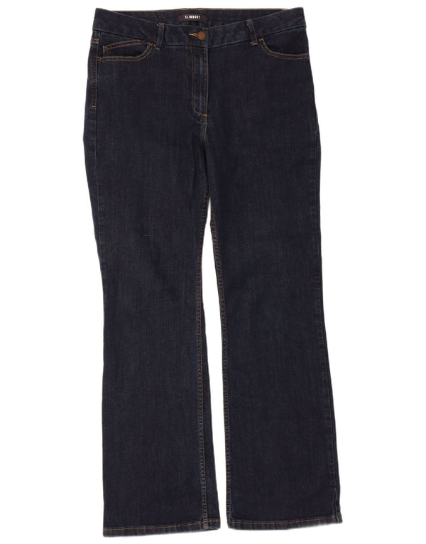 Marks & Spencer Womens Bootcut Jeans UK 16 Large W34 L30 Navy Blue Cotton