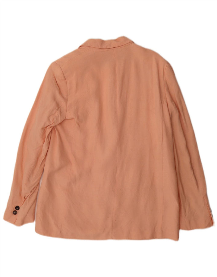 Zara Womens 1 Button Blazer Jacket UK 14 Medium Pink Viscose