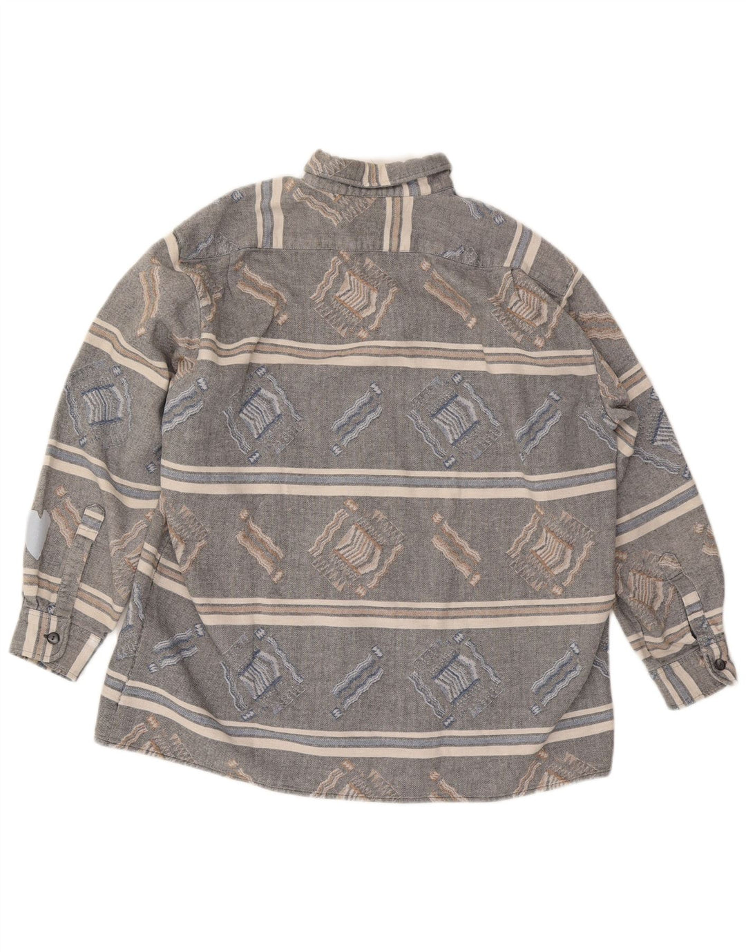Chemise en flanelle homme vintage grande rayée grise