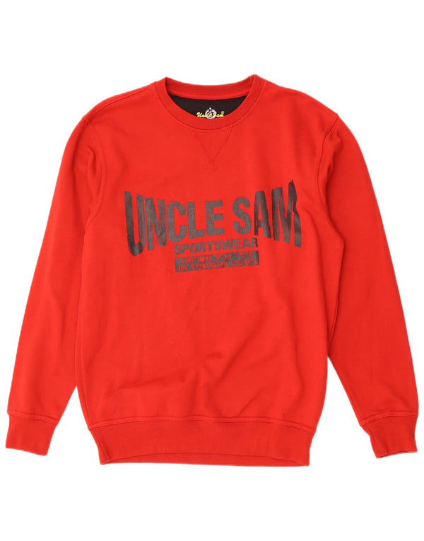 Uncle Sam Mens Graphic Sweatshirt Jumper Large Red Cotton