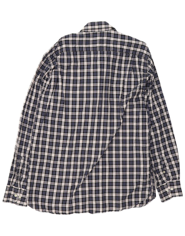 Barbour Mens Flannel Shirt XL Navy Blue Check Cotton