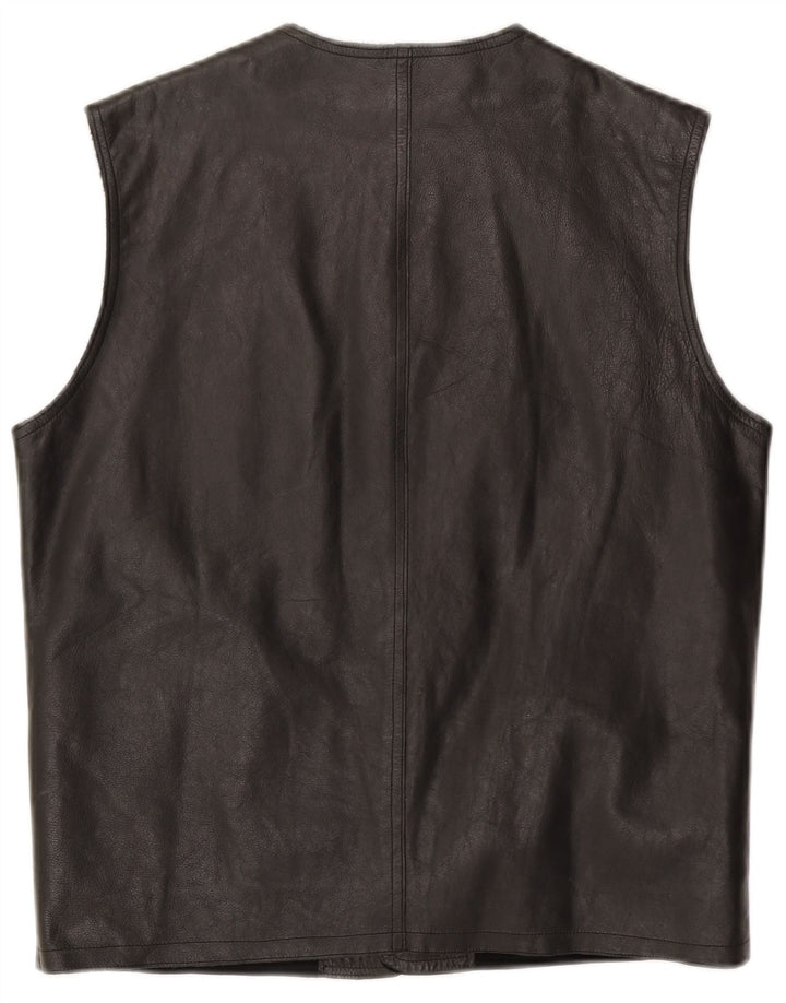 Arsenal Mens Leather Gilet UK 38 Medium Black