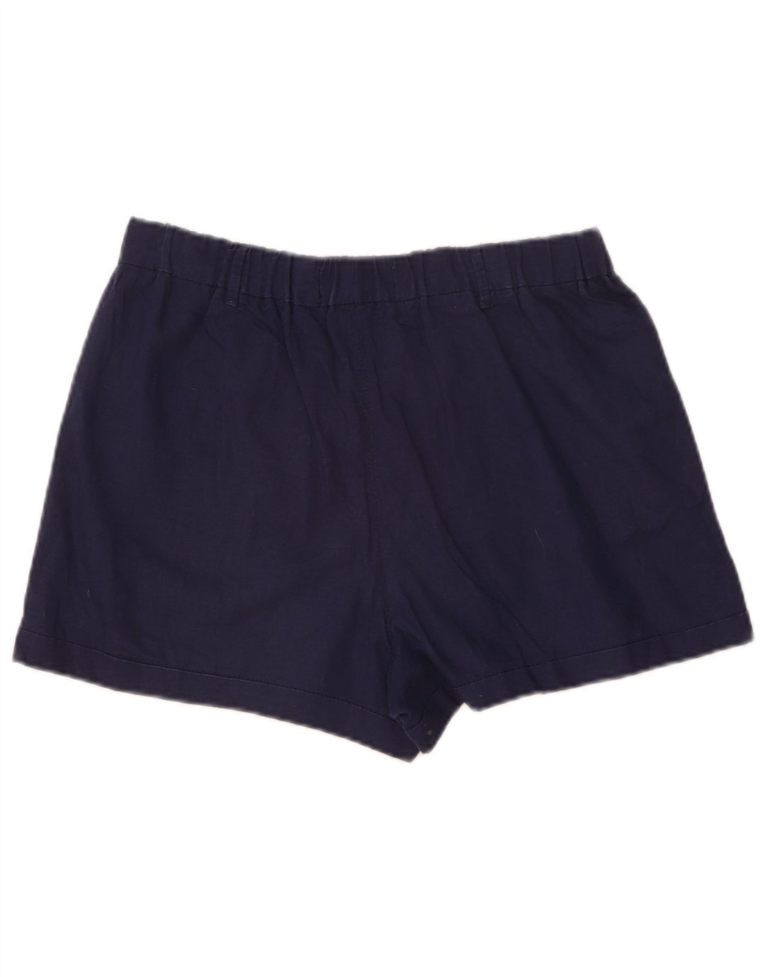 Benetton Womens Casual Shorts Medium W30 Navy Blue Linen