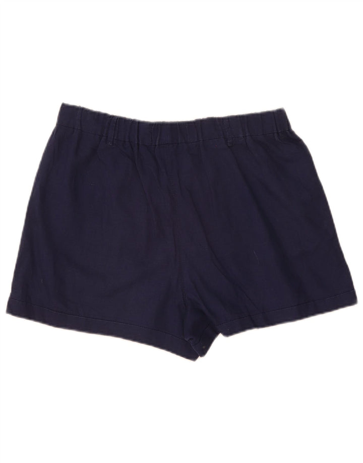 Benetton Womens Casual Shorts Medium W30 Navy Blue Linen