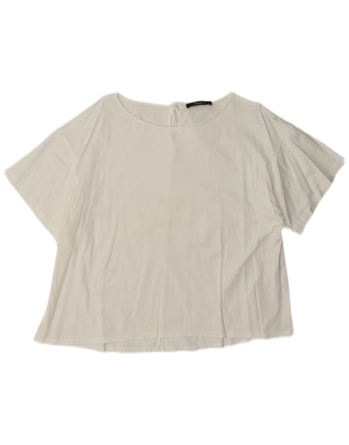 Max Mara Dame Weekend Bluse Top UK 18 XL Hvid