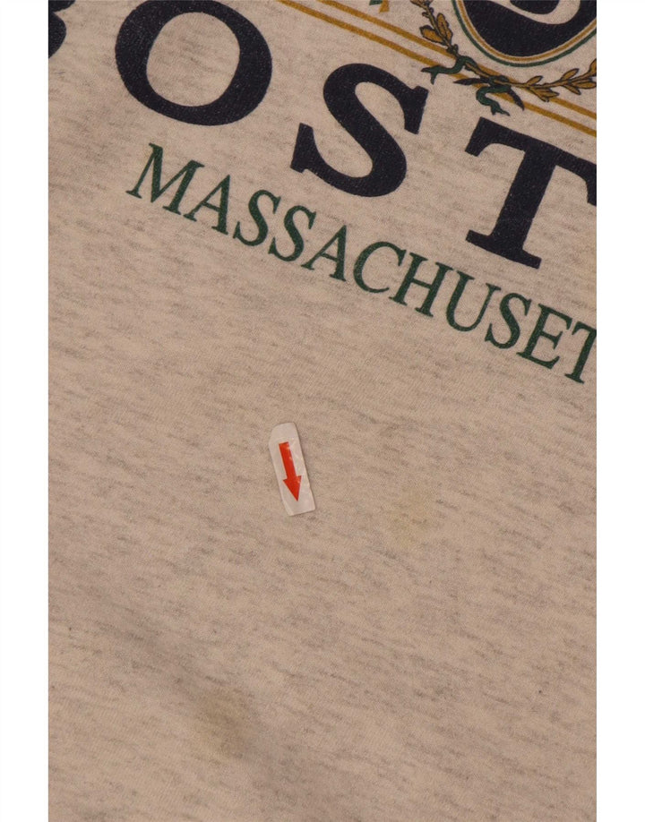 Boston Mens Graphic Sweatshirt Jumper XL Grey Cotton