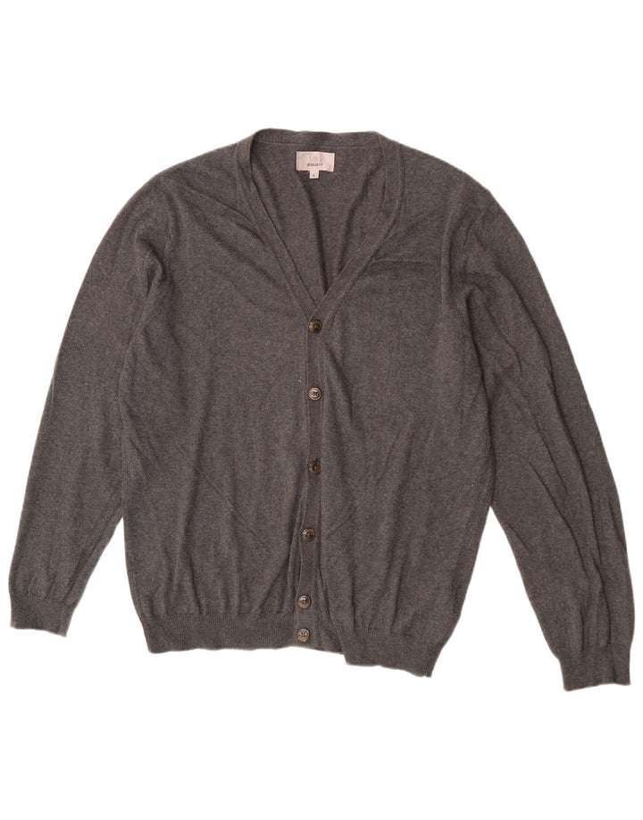 Marks & Spencer Mens Cardigan Sweater Large Grey Cotton