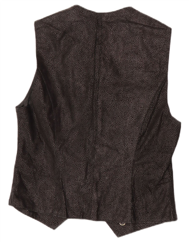 Vintage Damen Weste UK 14 Medium Schwarz