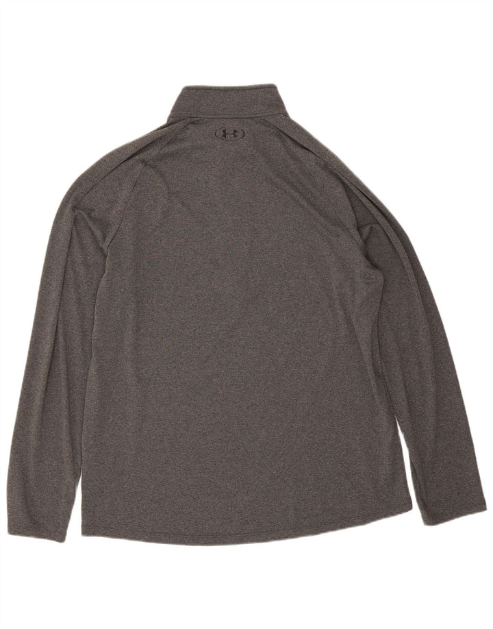 Under Armour Herre Zip Neck Pullover Træningsdragt Top Stor Grå Polyester