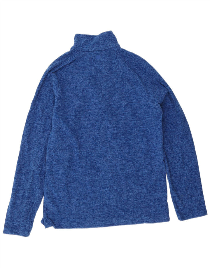 Mountain Warehouse Mens Zip Neck Fleece Jumper Small Blue Flecked Polyester