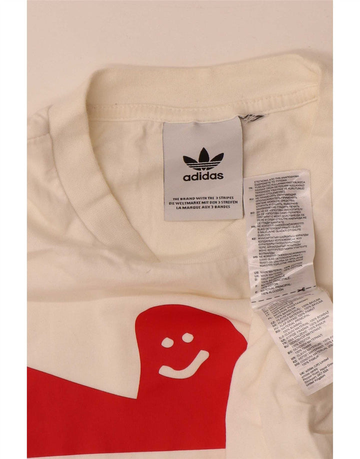 Adidas T-shirt graphique pour hommes, petit, blanc