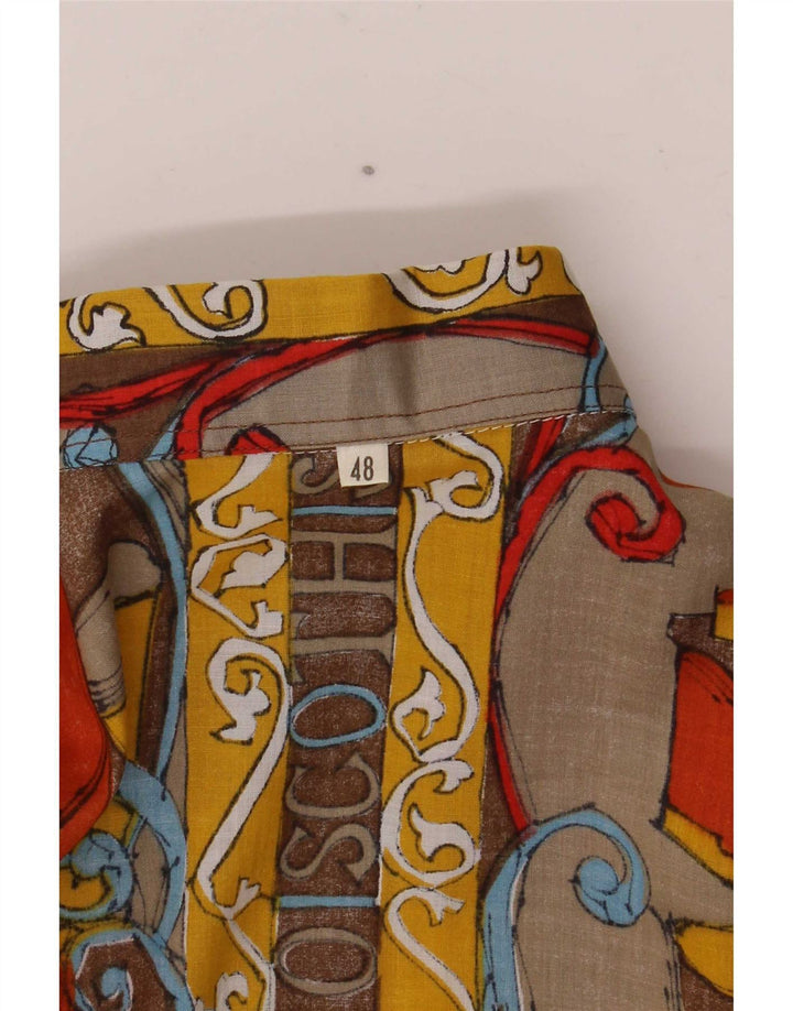 Bluză cămașă cu model abstract pentru femei vintage IT 48 XL multicoloră