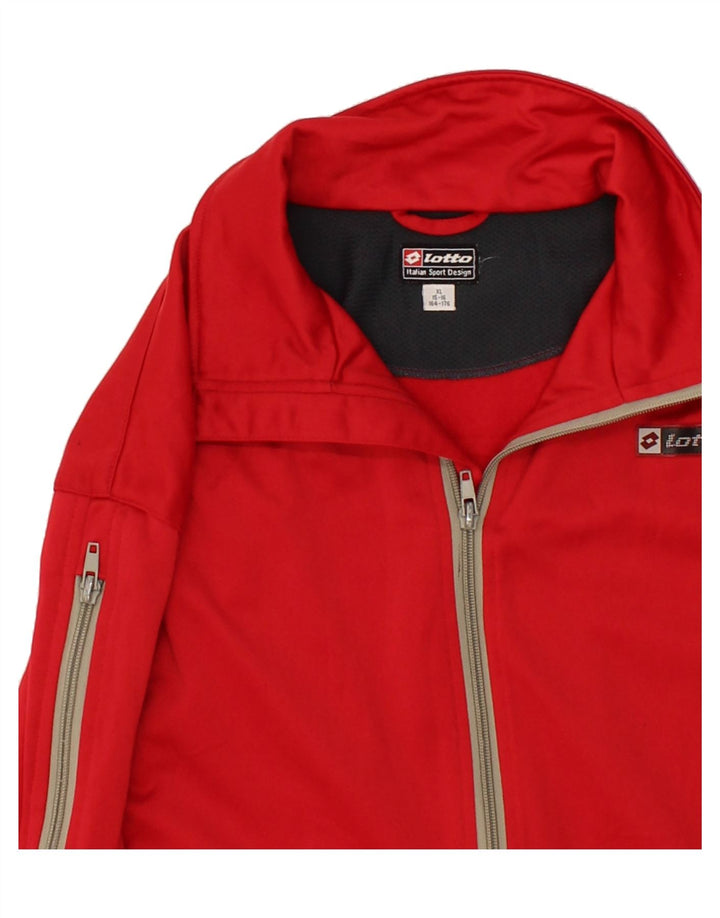 LOTTO Boys Tracksuit Top Jacket 15-16 Years XL Red Polyester Vintage Lotto and Second-Hand Lotto from Messina Hembry 