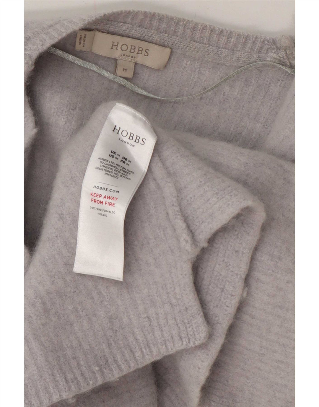 Hobbs Womens Crop Open Cardigan Sweater UK 12 Medium Blue Wool