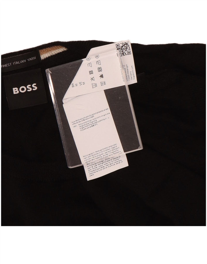 Hugo Boss Herre Crew Neck Jumper Sweater Medium Sort Uld