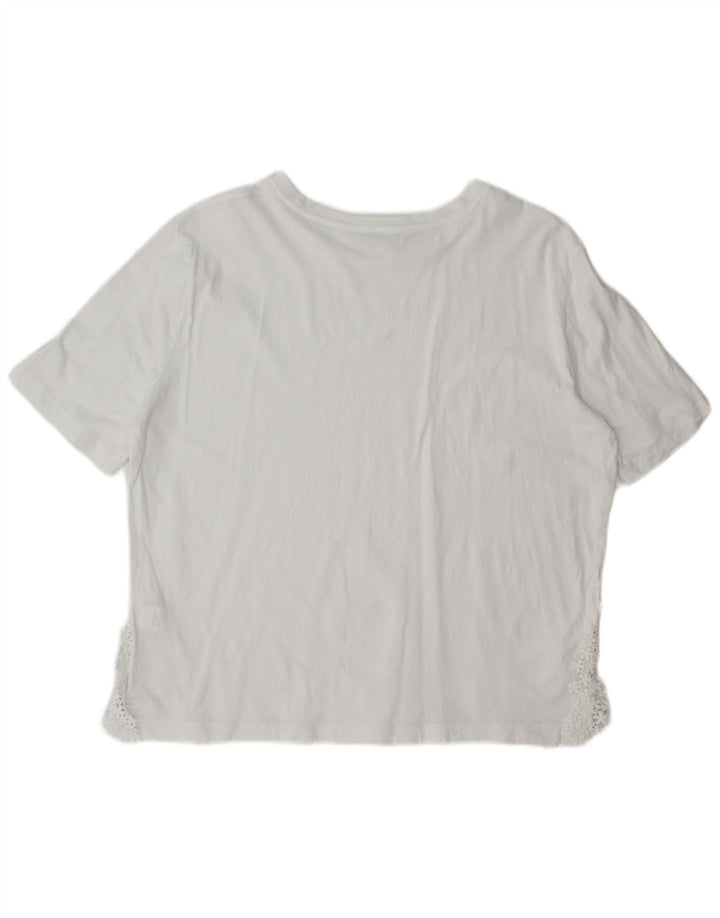 ZARA Womens T-Shirt Top UK 14 Medium White Cotton