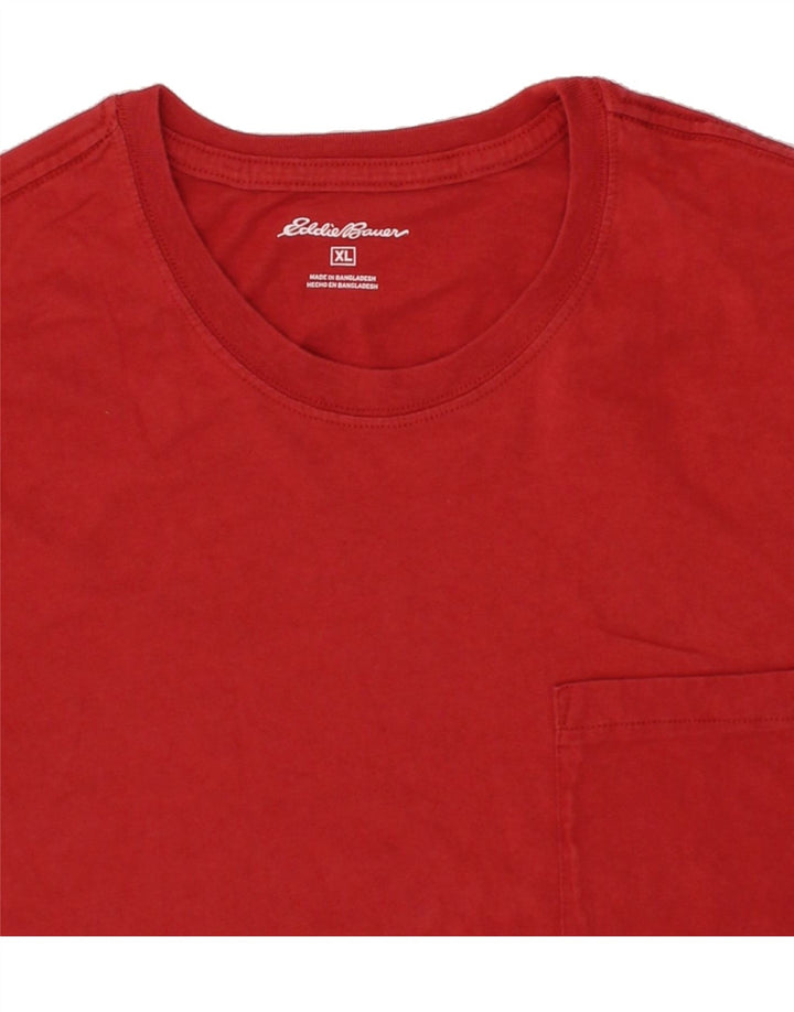 EDDIE BAUER Mens T-Shirt Top XL Red Cotton Vintage Eddie Bauer and Second-Hand Eddie Bauer from Messina Hembry 