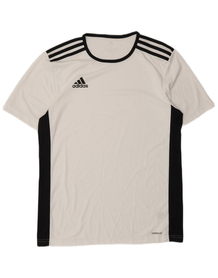 T-shirt Adidas Aeroready da uomo Top in poliestere color block bianco medio