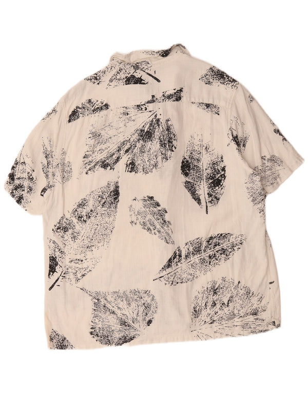 Ted Baker Herren-Kurzarmhemd mit entspannter Passform, Größe 5 XL, weißes Blumenmuster