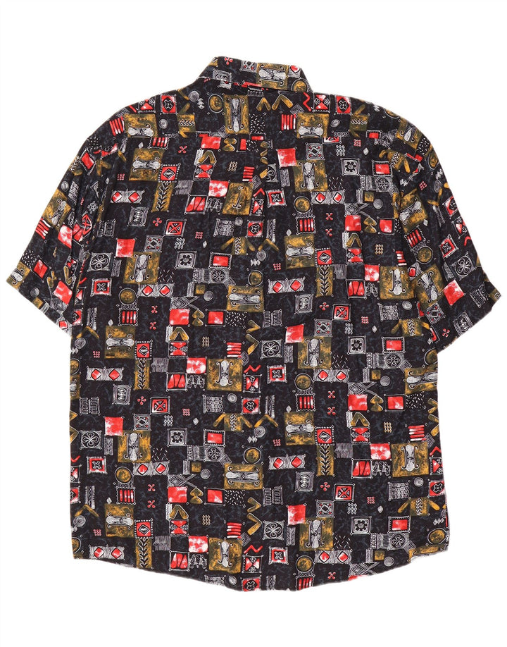 Tipo' S Mens Short Sleeve Shirt XL Black Patchwork Viscose