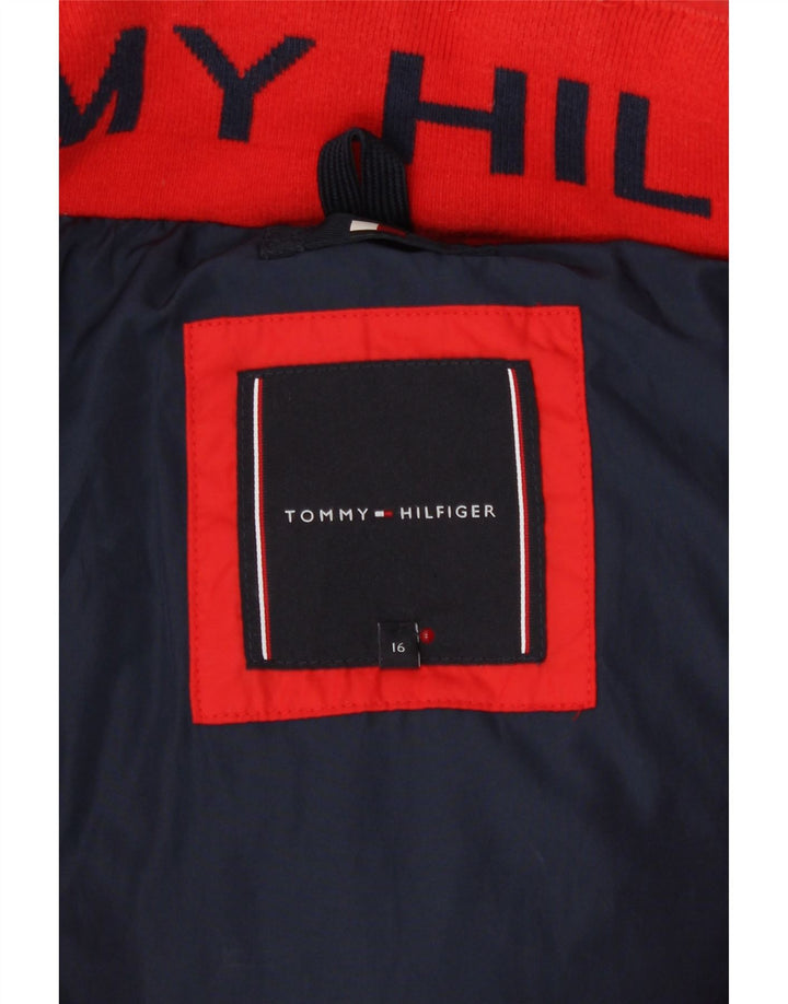Giacca imbottita con cappuccio Tommy Hilfiger da bambino 15-16 anni in poliestere rosso