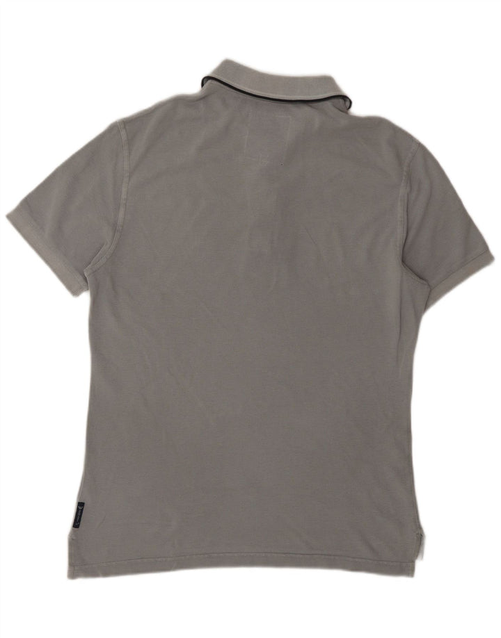 ARMANI JEANS Mens Polo Shirt Medium Grey Cotton