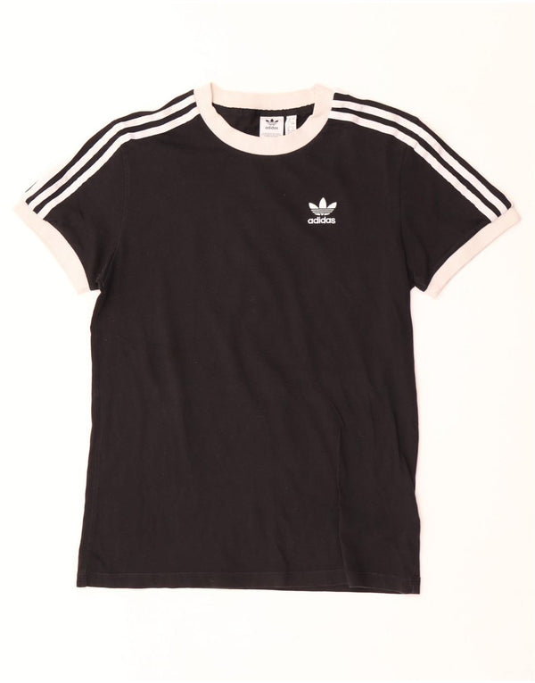 Adidas γυναικείο μπλουζάκι υπερμεγέθη τοπ βρετανικό 4 XS μαύρο βαμβακερό χρώμα