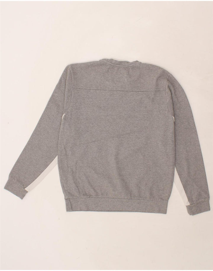 JACK WILLS Mens Graphic Sweatshirt Jumper Small Grey Colourblock Cotton Vintage Jack Wills and Second-Hand Jack Wills from Messina Hembry 