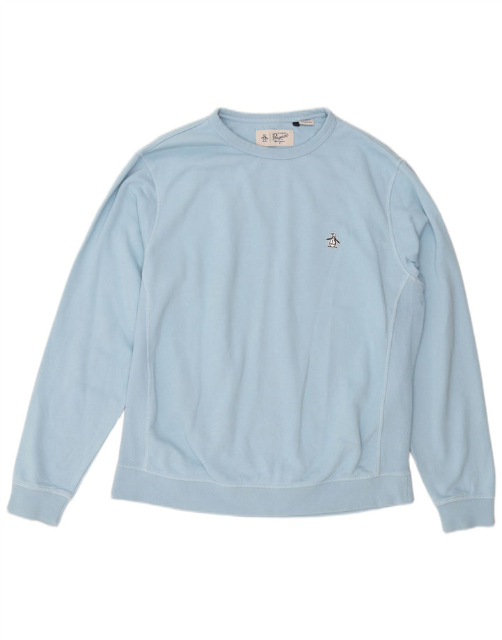 PINGUIN Herren-Sweatshirt, Pullover, groß, aus blauer Baumwolle