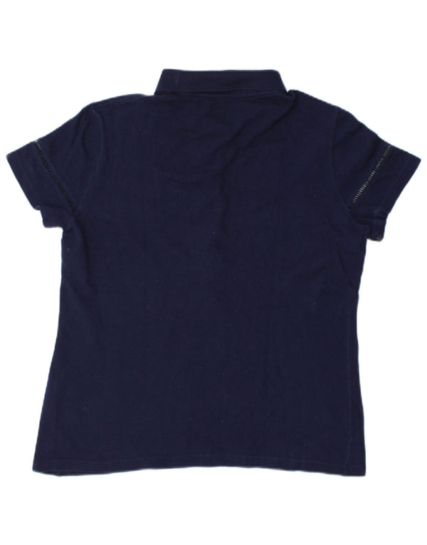 Lacoste Womens Polo Shirt Size 46 XL Navy Blue Cotton