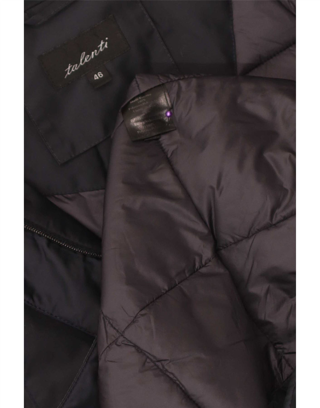Talenti Womens Overcoat IT 46 Large Navy Blue Polyester