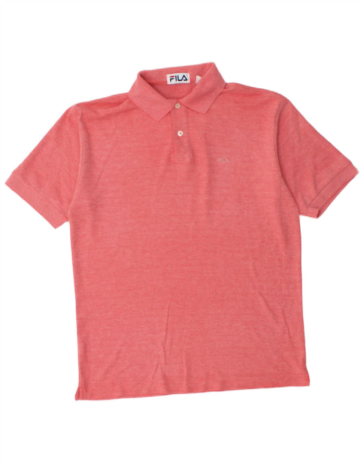 Fila Mens Polo Shirt IT 48 Medium Red Flecked Cotton