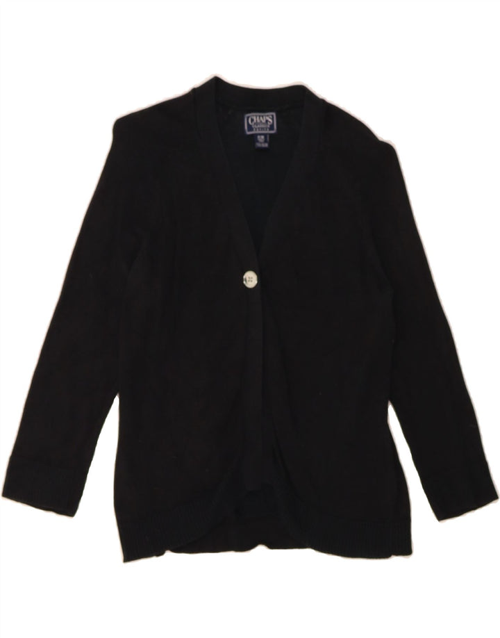 CHAPS Womens Classics Cardigan Sweater UK 12 Medium Black Cotton Vintage Chaps and Second-Hand Chaps from Messina Hembry 