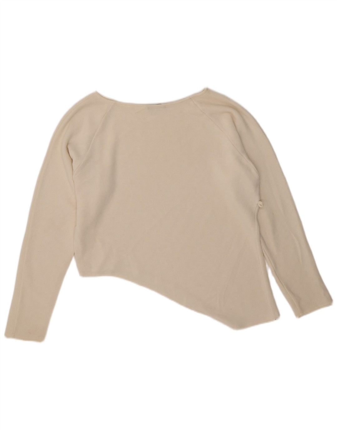 Top asimmetrico oversize da donna Zara manica lunga UK 10 piccolo bianco sporco