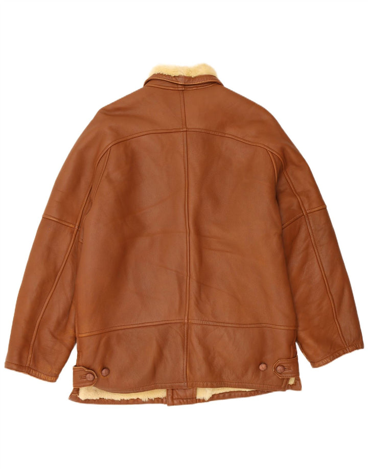 Vintage Womens Shearling Jacket IT 50 Large Brown Shearling